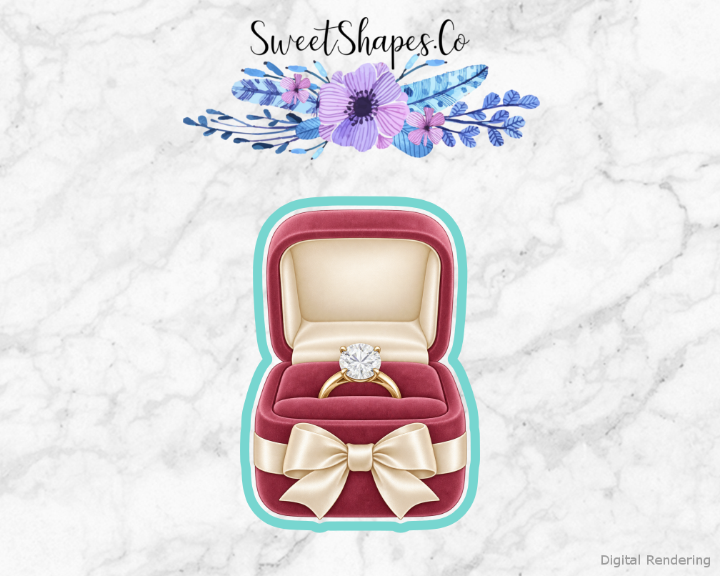 Rose Velvet Bow Ring Box Cookie Cutter
