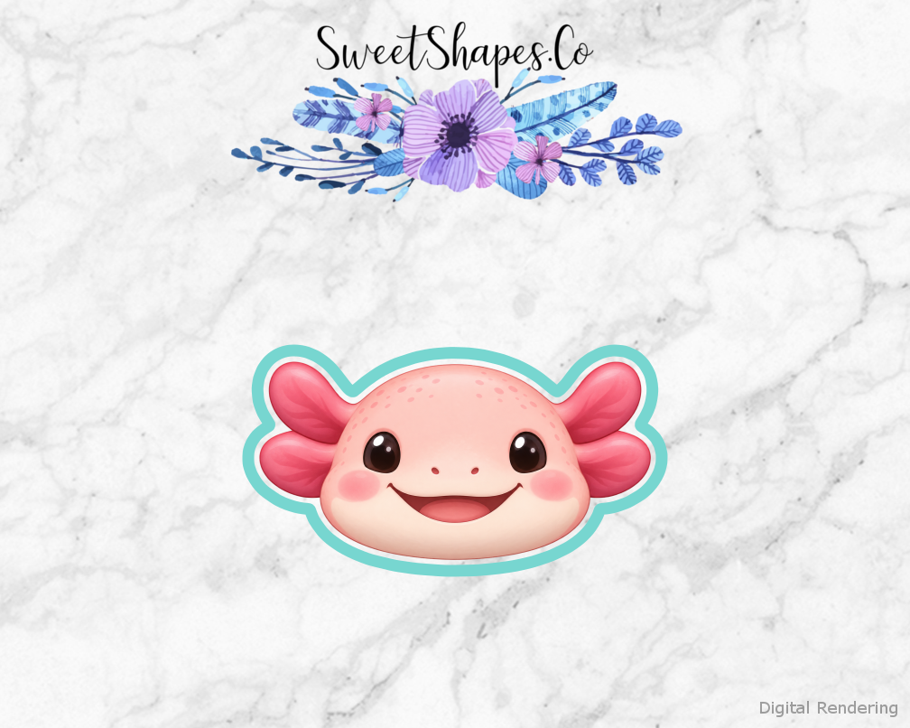 Rosy Friendly Axolotl Face Cookie Cutter