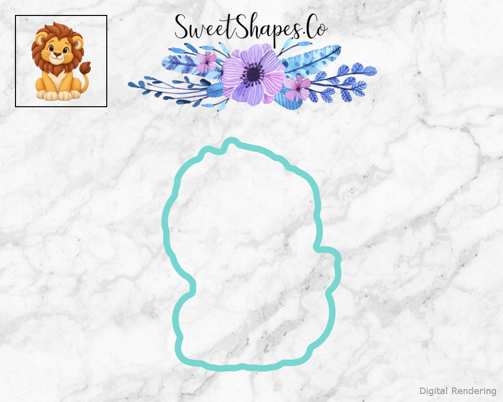 Safari Party Seated Safari Lion Cookie Cutter