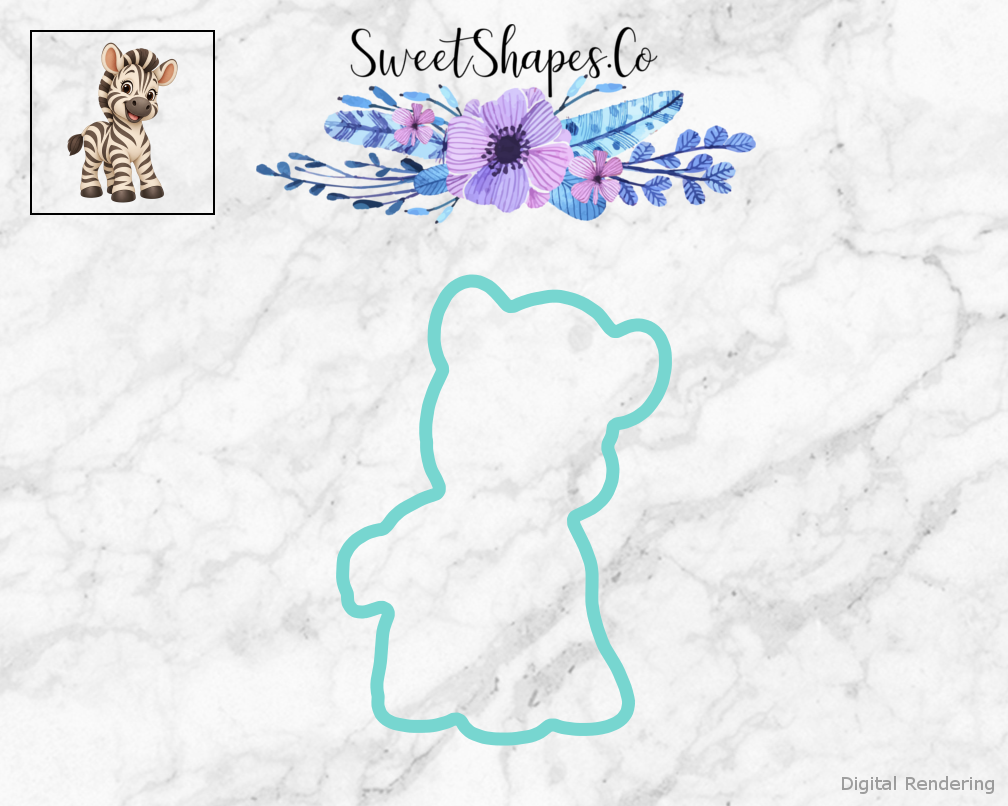 Safari Party Smiling Safari Zebra Cookie Cutter