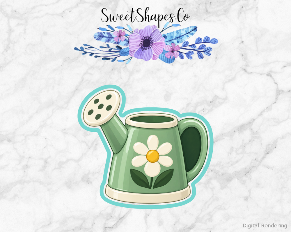 Sage Daisy Watering Can Cookie Cutter