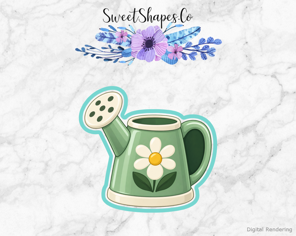 Sage Daisy Watering Can Cookie Cutter