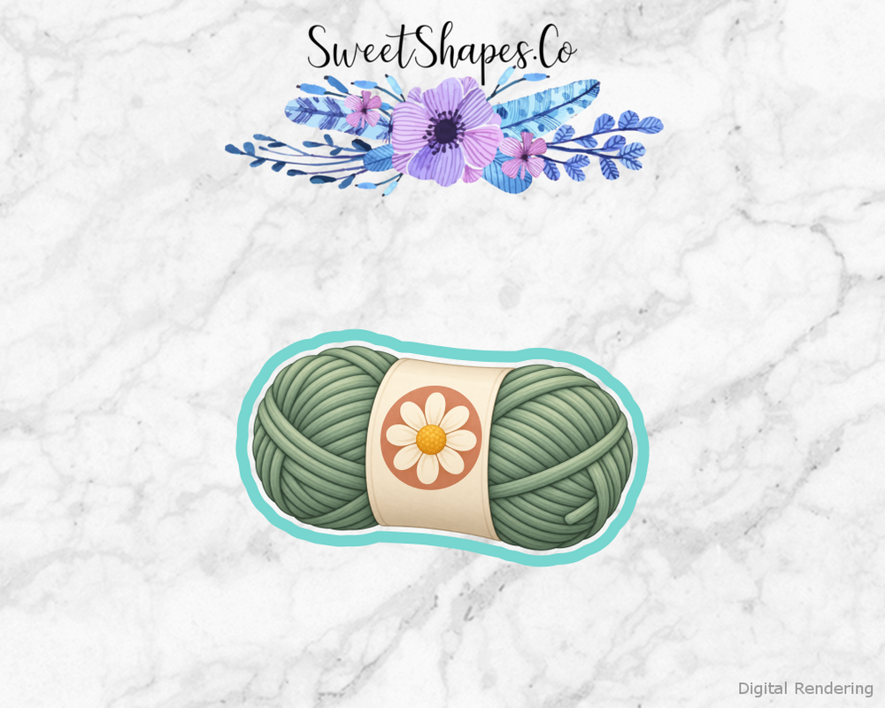 Sage Daisy Yarn Skein Cookie Cutter