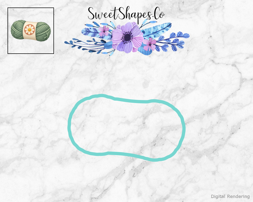 Sage Daisy Yarn Skein Cookie Cutter