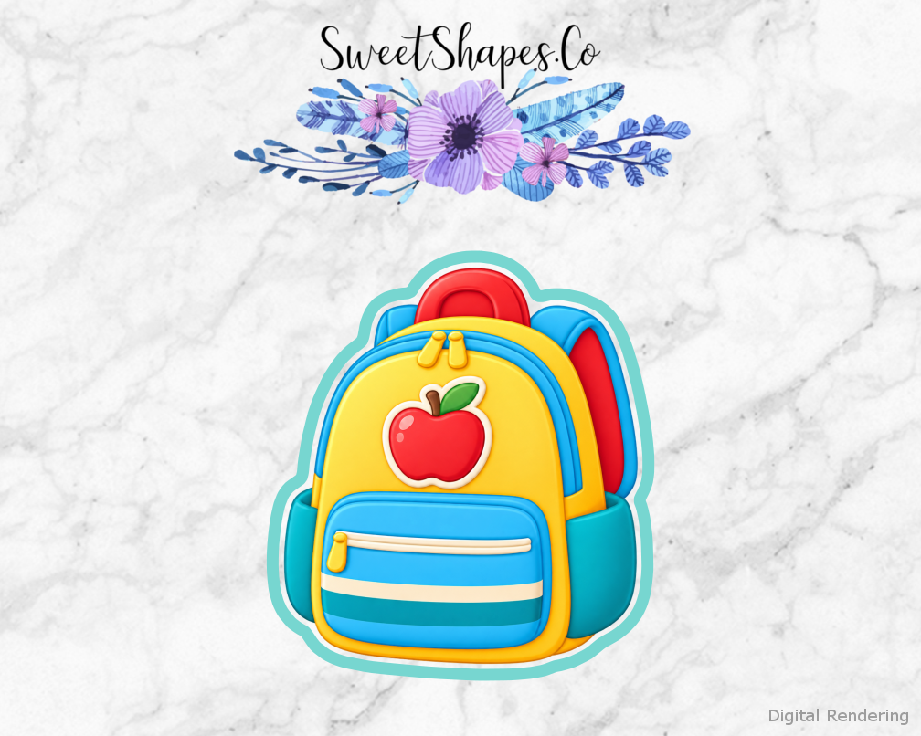 School Star Apple-Badge Backpack Cookie Cutter
