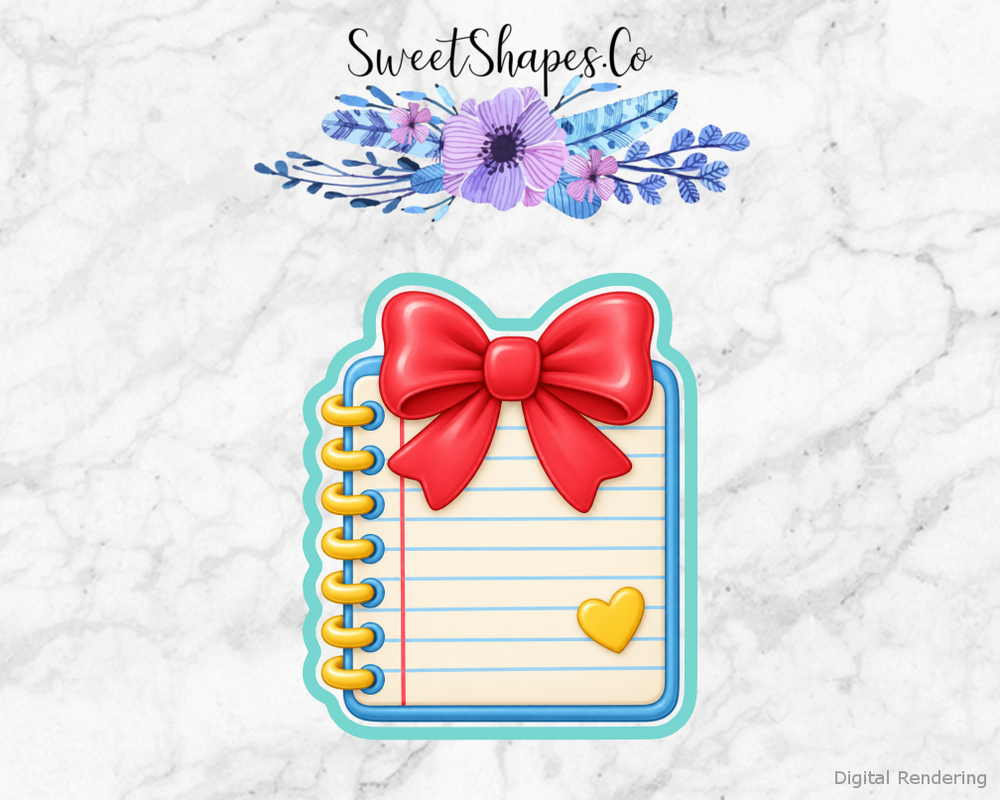 School Star Bow-Topped Notebook Cookie Cutter