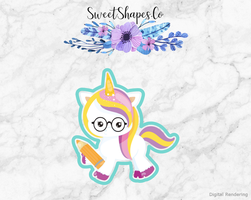 School Unicorn Cookie Cutter