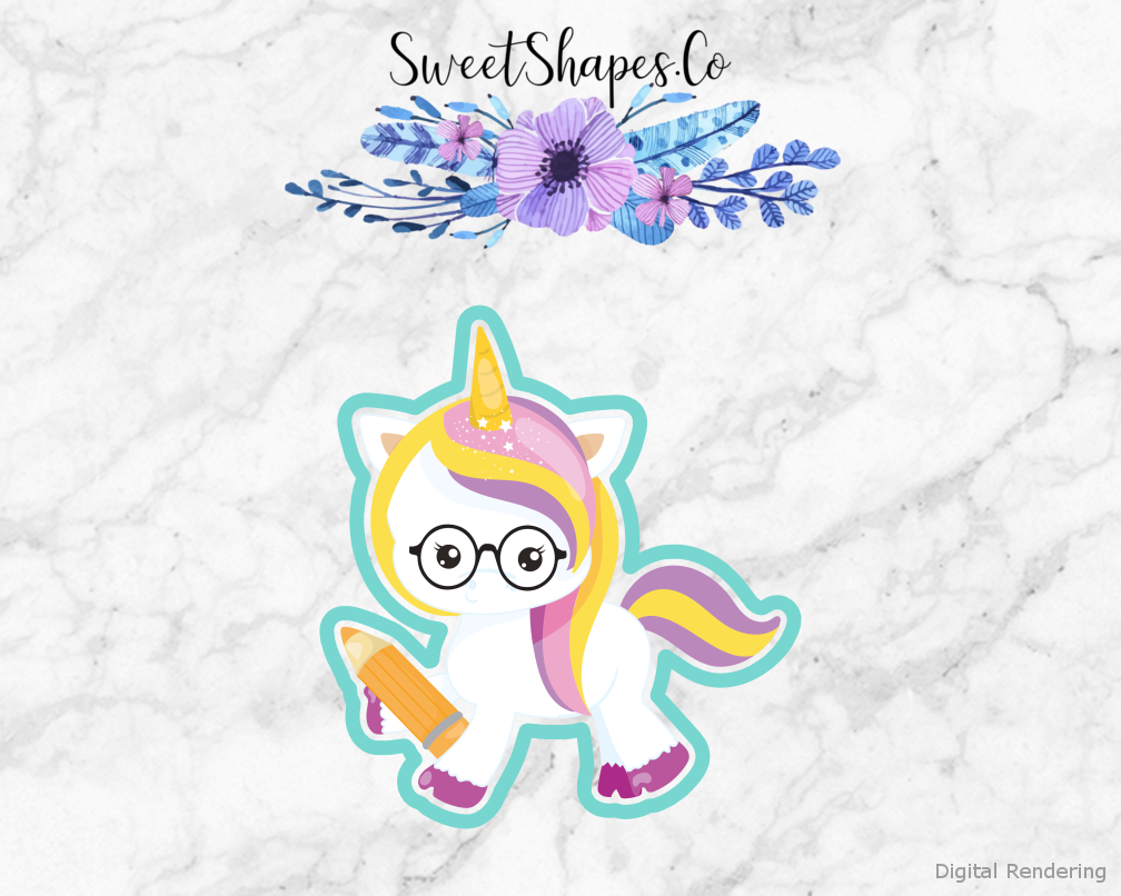 School Unicorn Cookie Cutter