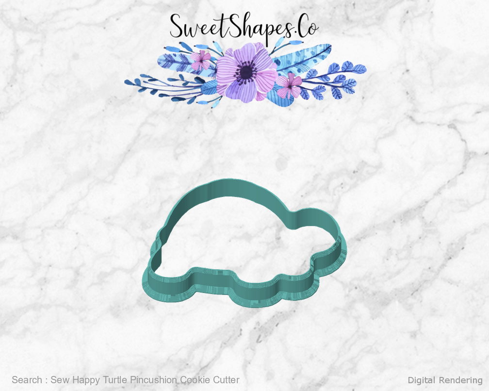 Sew Happy Turtle Pincushion Cookie Cutter — 0 degree manufacturing preview