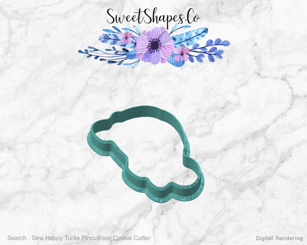 Sew Happy Turtle Pincushion Cookie Cutter — 45 degree manufacturing preview
