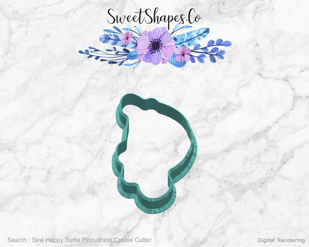 Sew Happy Turtle Pincushion Cookie Cutter — 90 degree manufacturing preview