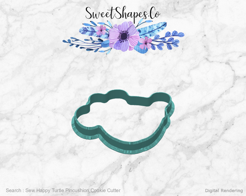 Sew Happy Turtle Pincushion Cookie Cutter — 180 degree manufacturing preview