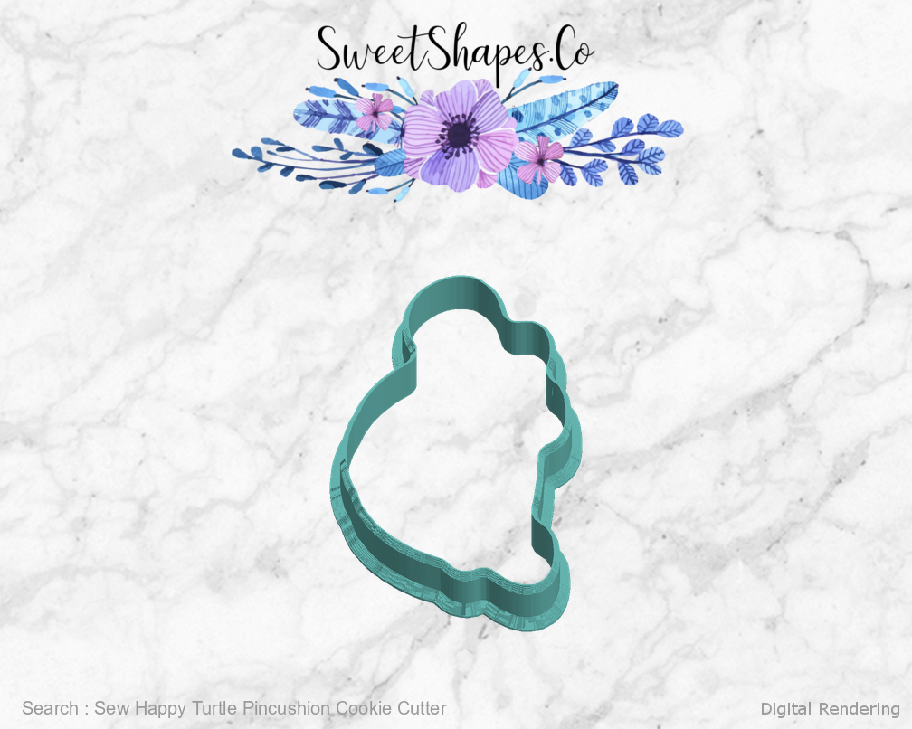 Sew Happy Turtle Pincushion Cookie Cutter — 270 degree manufacturing preview