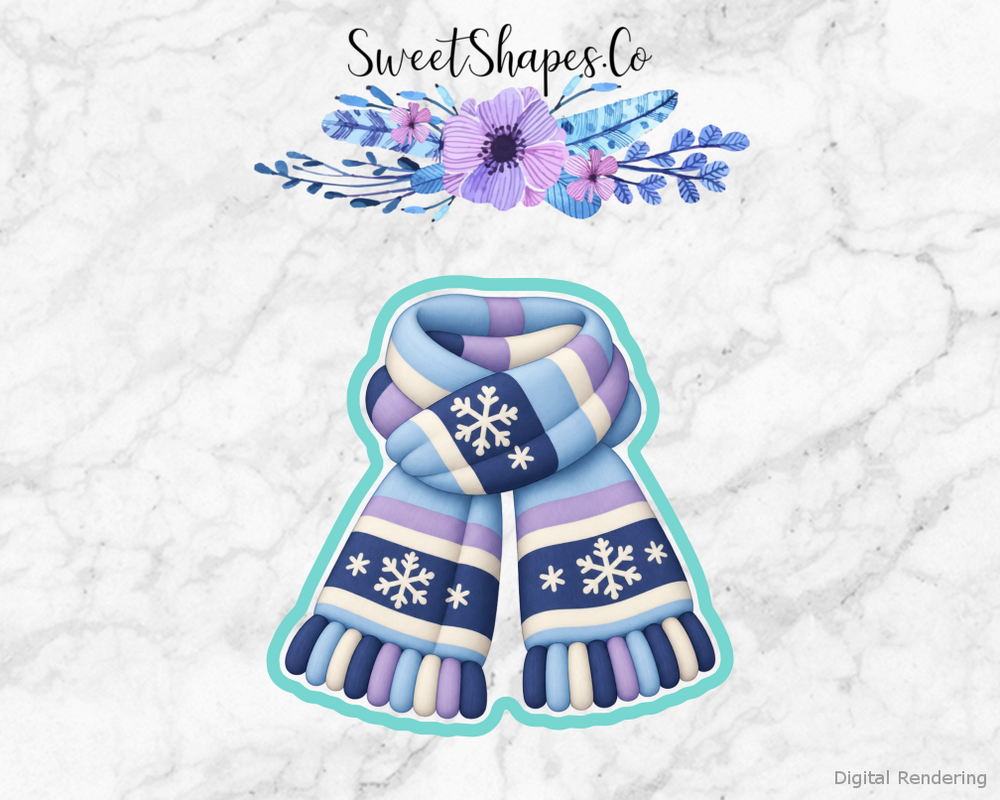 Snow Day Folded Winter Scarf Cookie Cutter
