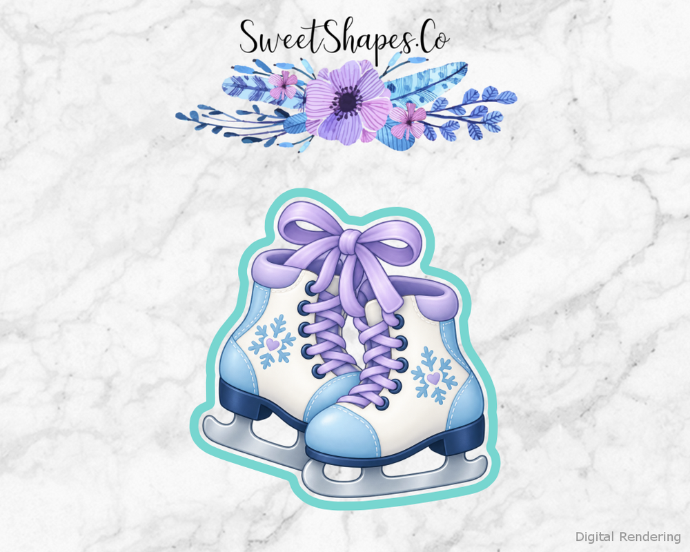 Snow Day Rounded Pair of Ice Skates Cookie Cutter