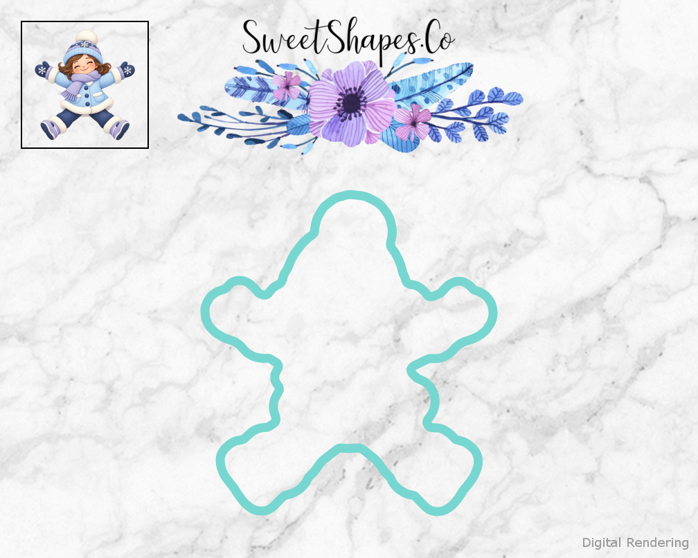 Snow Day Snow Angel Silhouette Cookie Cutter