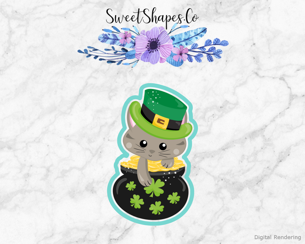 St Patricks Day Kitty 2 Cookie Cutter