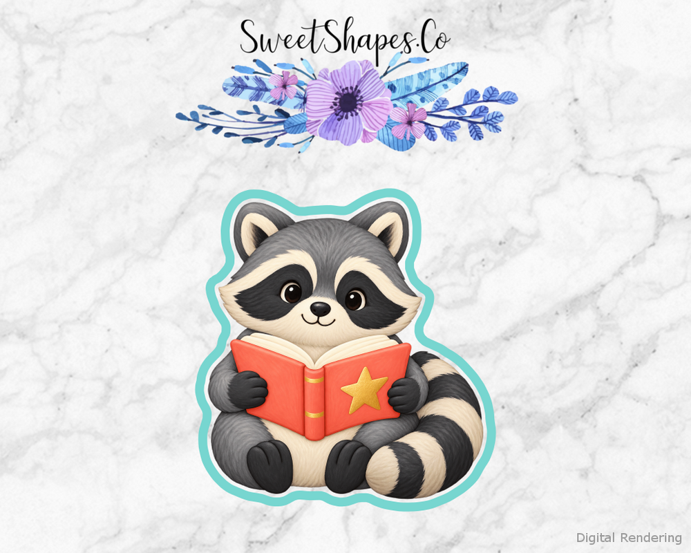 Storytime Raccoon Book Hug Cookie Cutter
