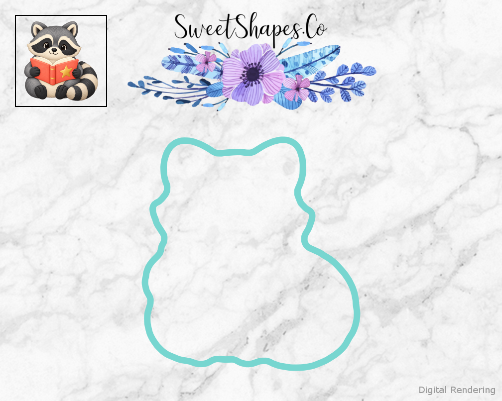 Storytime Raccoon Book Hug Cookie Cutter