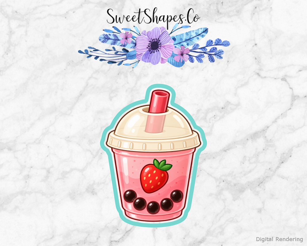 Strawberry Fruit Boba Cup Cookie Cutter
