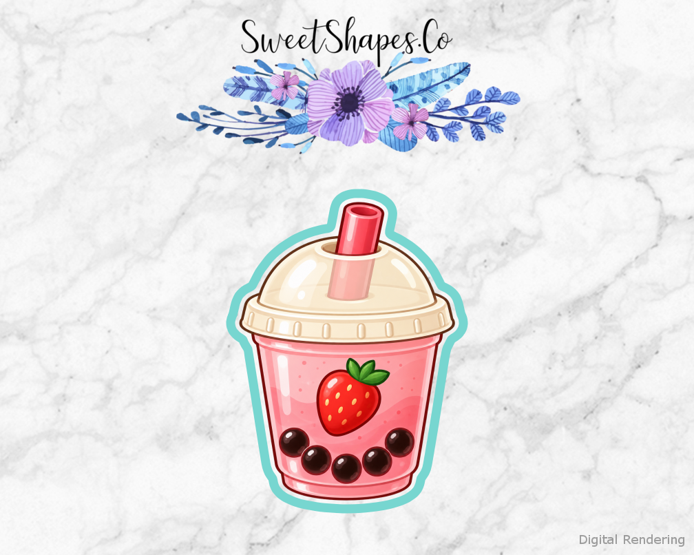 Strawberry Fruit Boba Cup Cookie Cutter