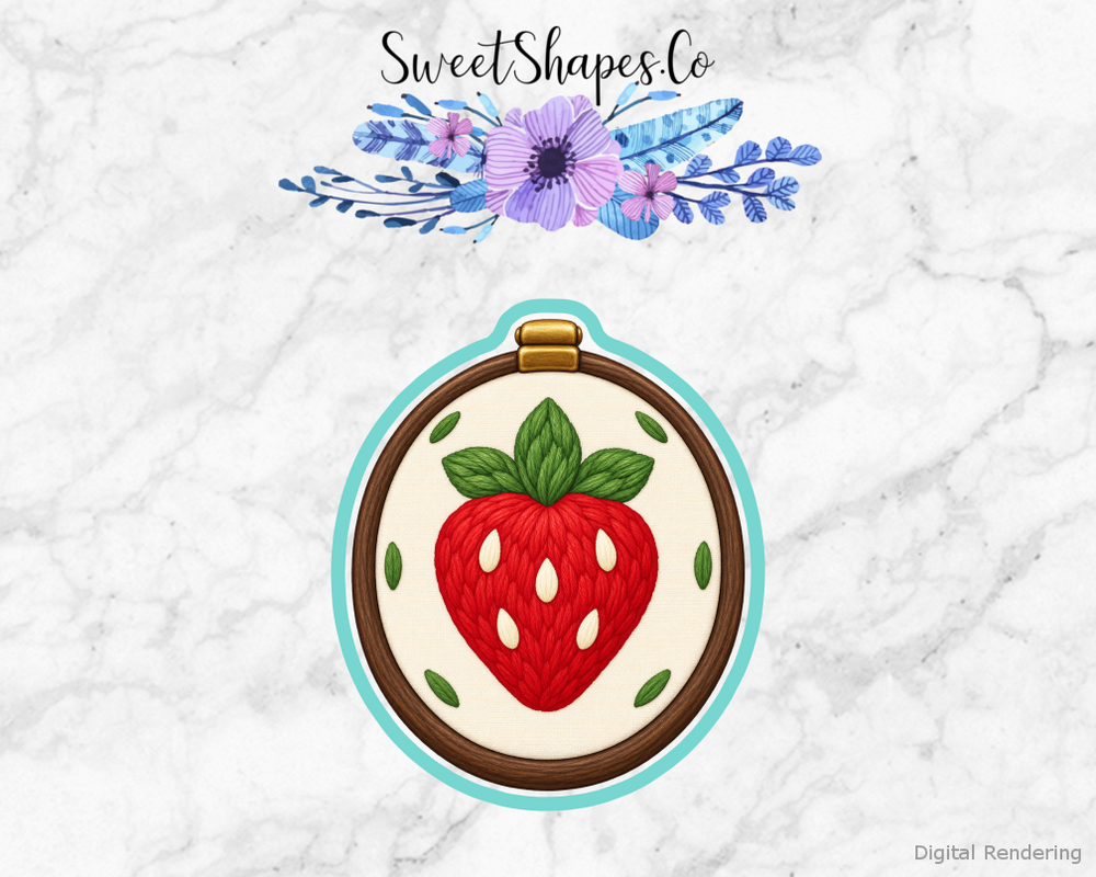 Strawberry Stitch Embroidery Hoop Cookie Cutter