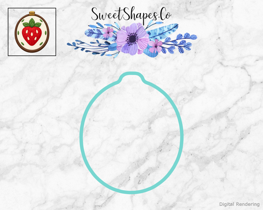 Strawberry Stitch Embroidery Hoop Cookie Cutter