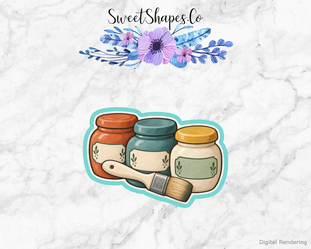 Studio Glaze Jars and Brush Cookie Cutter