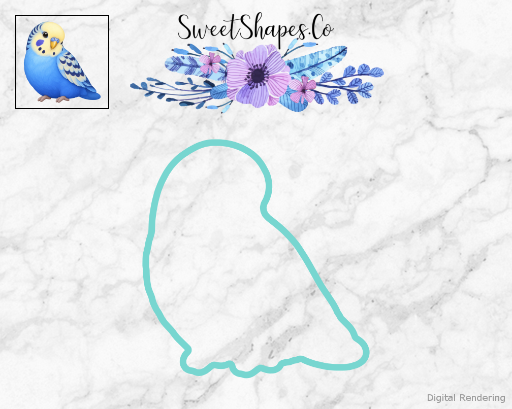 Sunny Cheek Blue Budgie Cookie Cutter