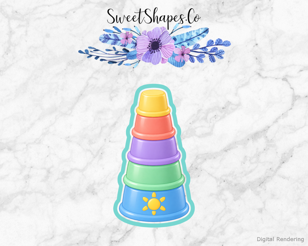 Sunny Pastel Stacking Cups Cookie Cutter
