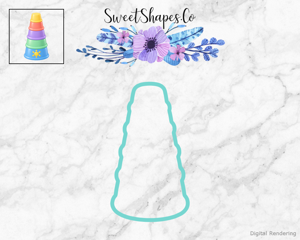 Sunny Pastel Stacking Cups Cookie Cutter