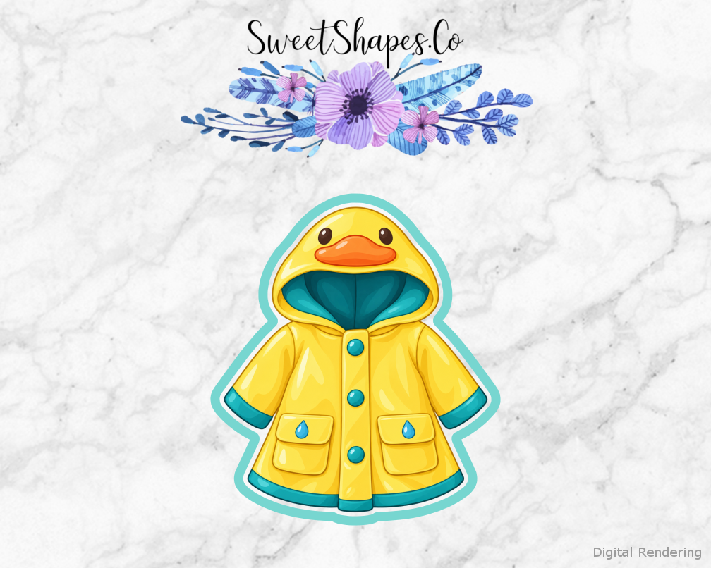 Sunny Puddle Duck Raincoat Cookie Cutter