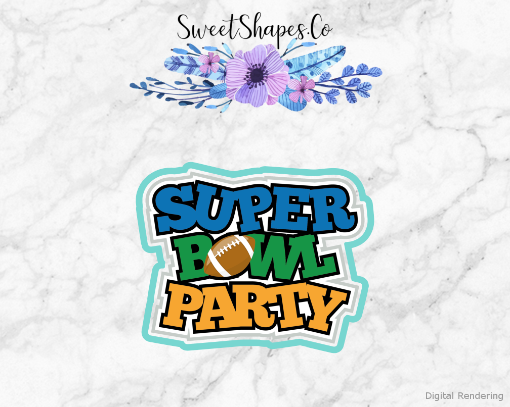 Super Bowl Party Sign Cookie Cutter