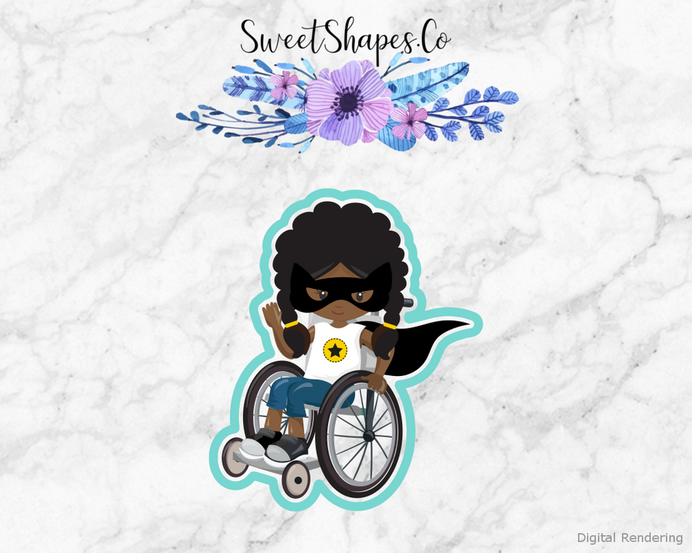 Superhero In Wheelchair 2 Cookie Cutter