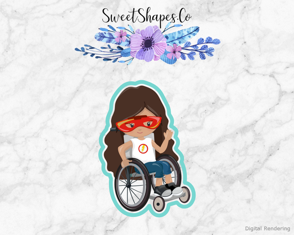 Superhero In Wheelchair 3 Cookie Cutter