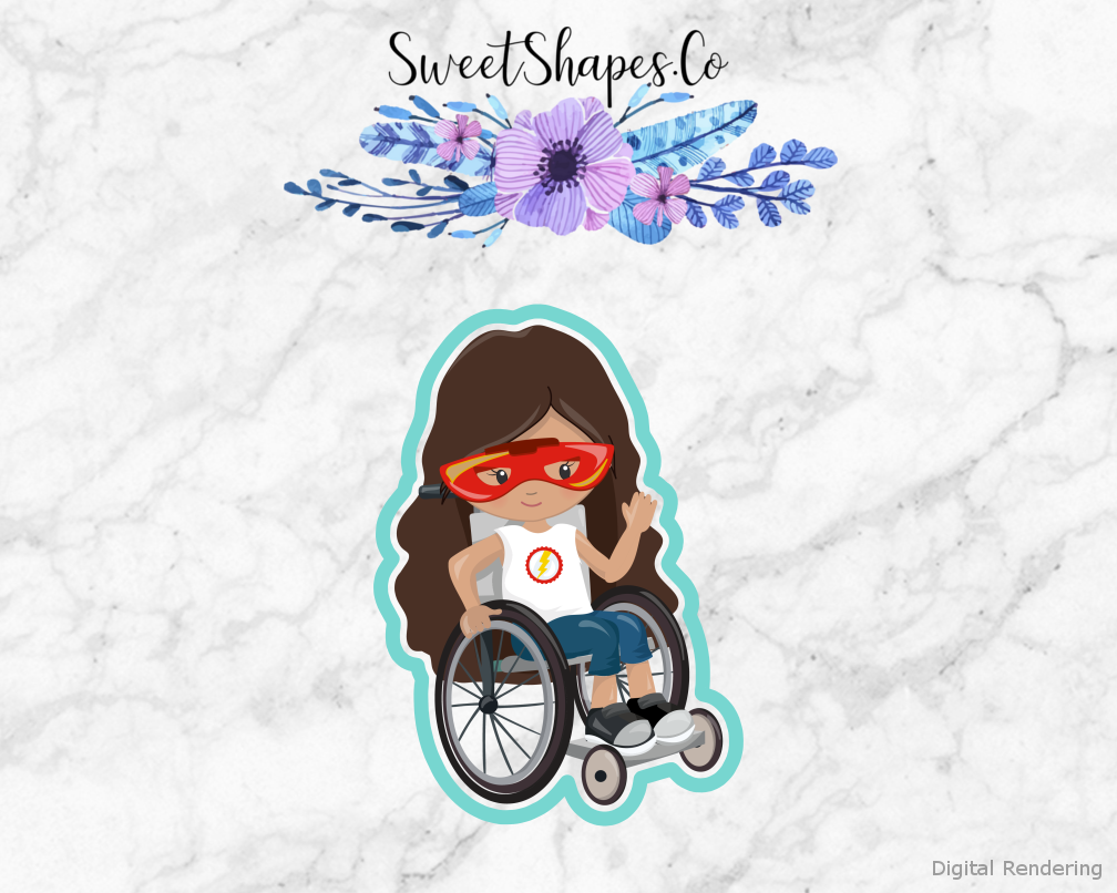 Superhero In Wheelchair 3 Cookie Cutter