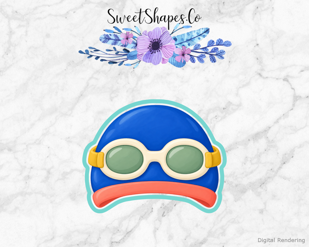 Swim Club Cap and Goggles Cookie Cutter