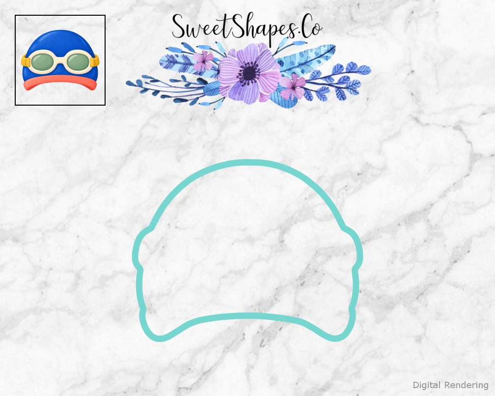 Swim Club Cap and Goggles Cookie Cutter