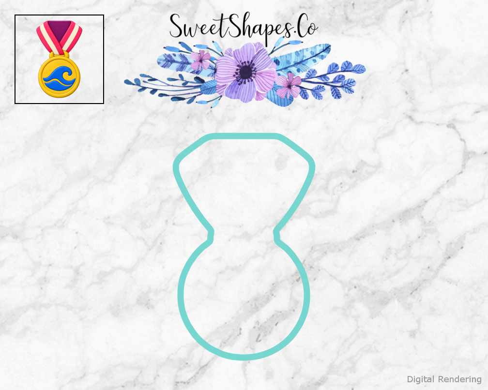 Swim Club Wave Medal Cookie Cutter