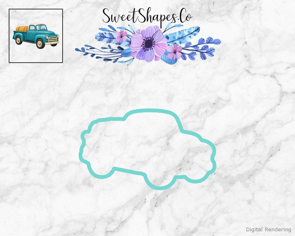 Teal Farm Pickup Truck Cookie Cutter