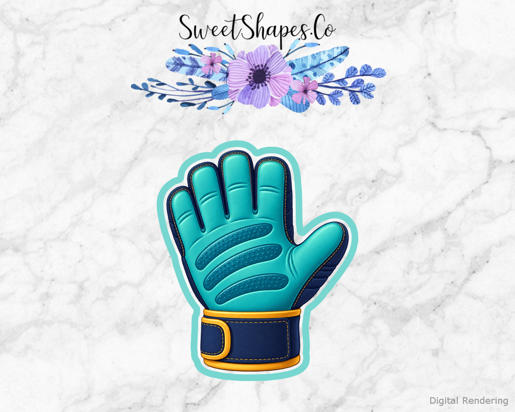 Teal Gold Goalie Glove Cookie Cutter