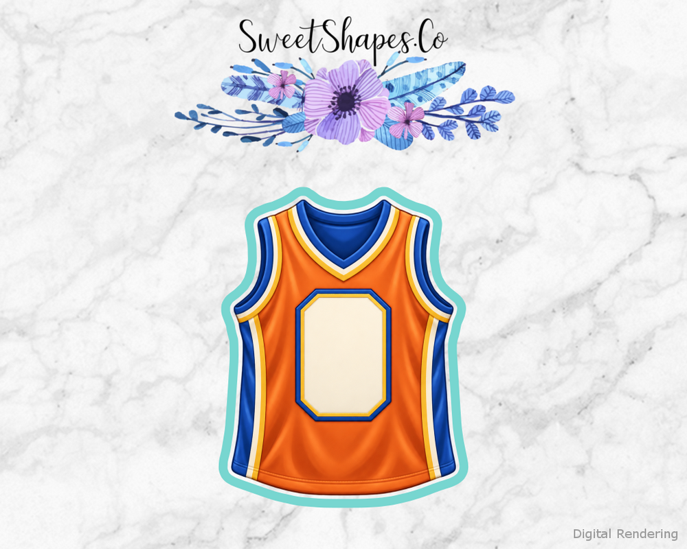 Team Basketball Basketball Jersey with Blank Number Panel Cookie Cutter