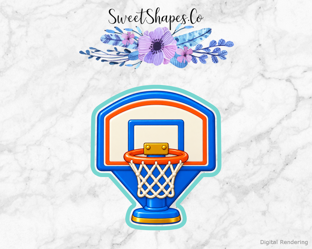 Team Basketball Hoop and Backboard Cookie Cutter