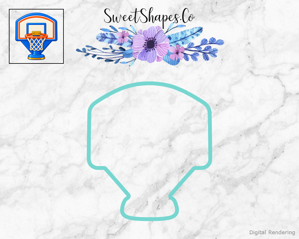 Team Basketball Hoop and Backboard Cookie Cutter