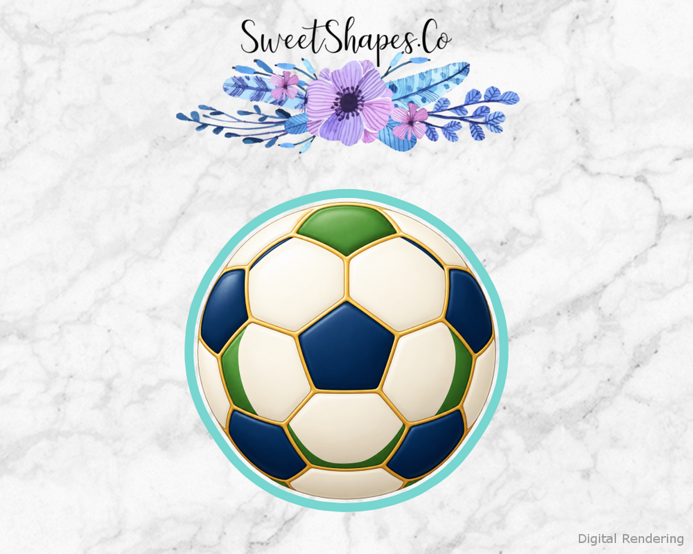 Team Soccer Soccer Ball with Bold Panels Cookie Cutter