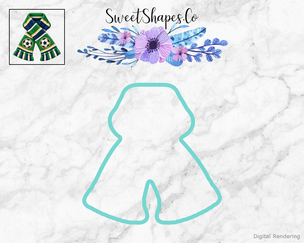 Team Soccer Soccer Scarf Fold Cookie Cutter