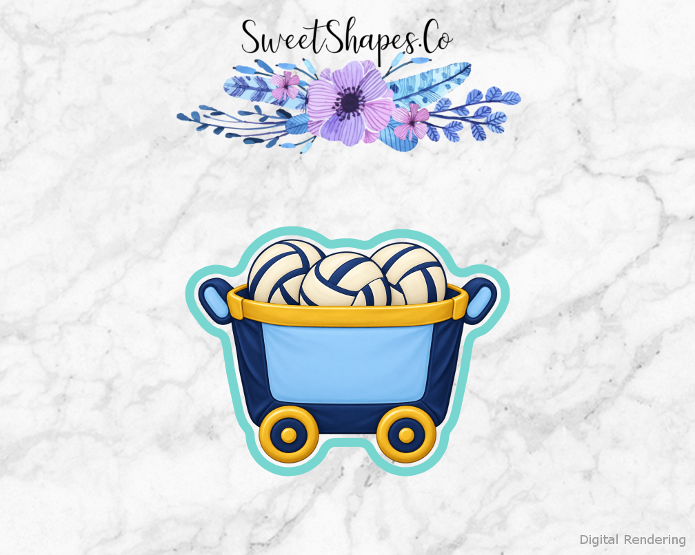 Team Spirit Volleyball Cart Cookie Cutter