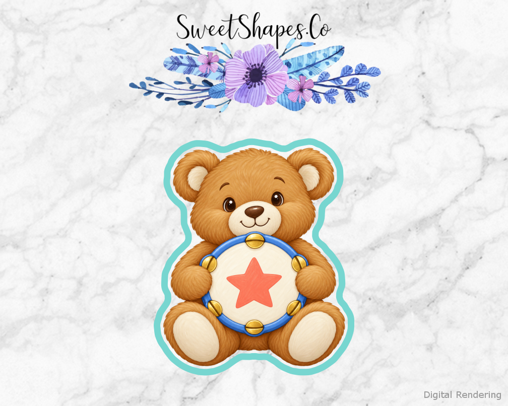 Tiny Beats Tambourine Teddy Cookie Cutter
