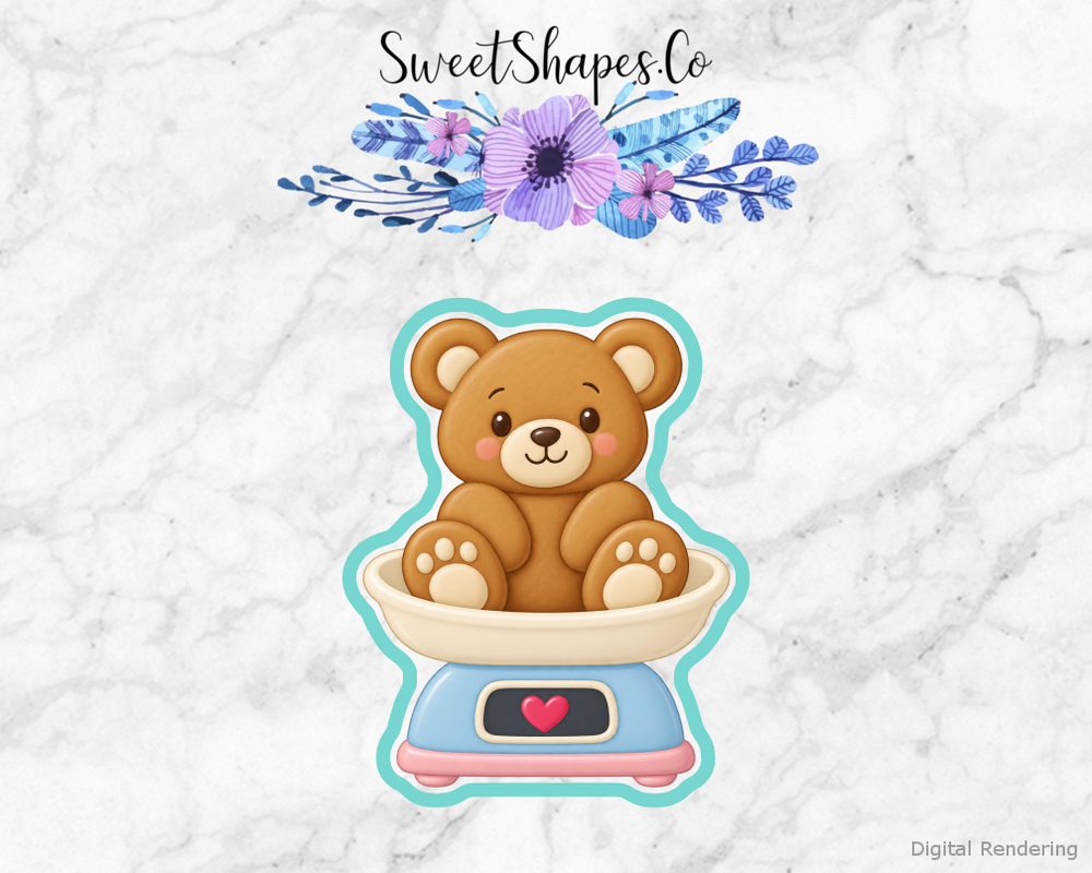Tiny Teddy Baby Scale Cookie Cutter