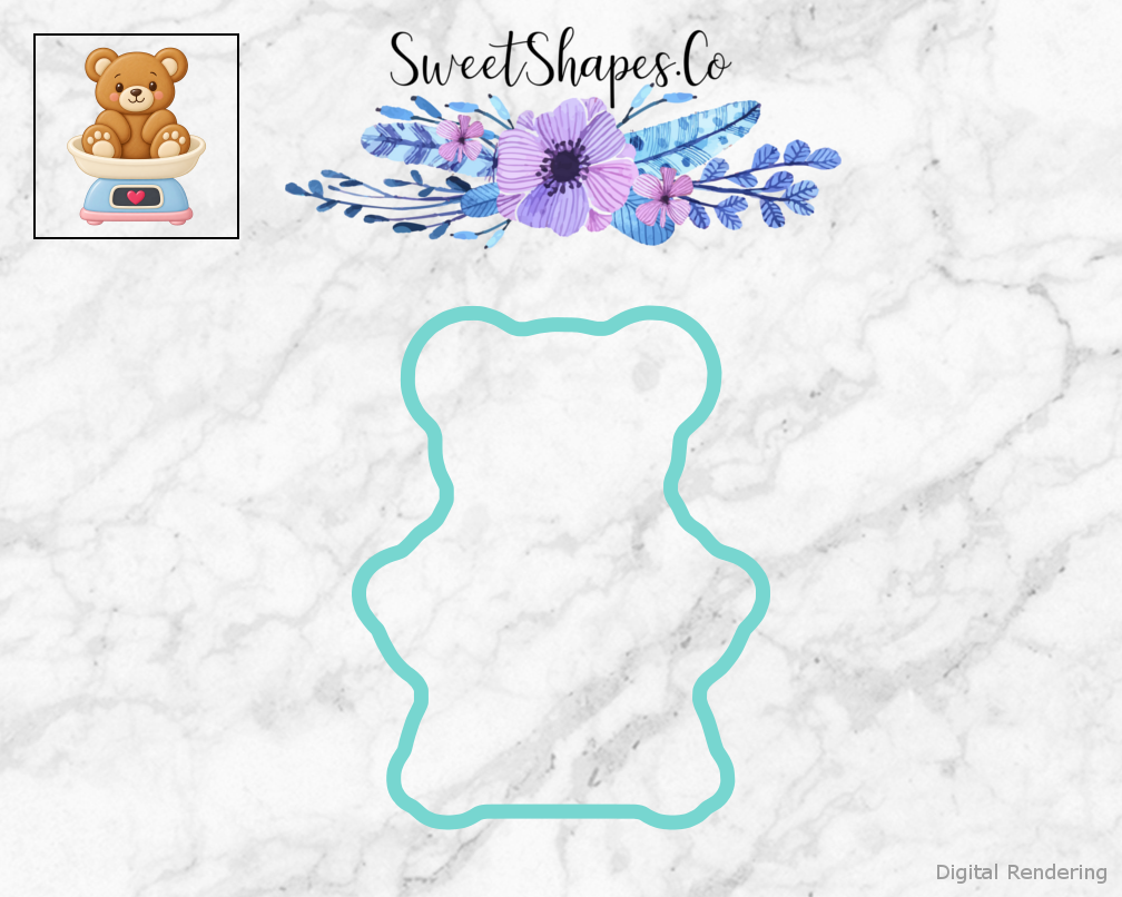 Tiny Teddy Baby Scale Cookie Cutter
